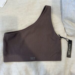 Ribbed One Shoulder Bra